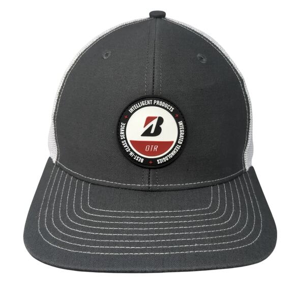 Bridgestone OTR Snapback Trucker Hat Gray One Size Adjustable 6 Panel Richardson - Picture 1 of 10
